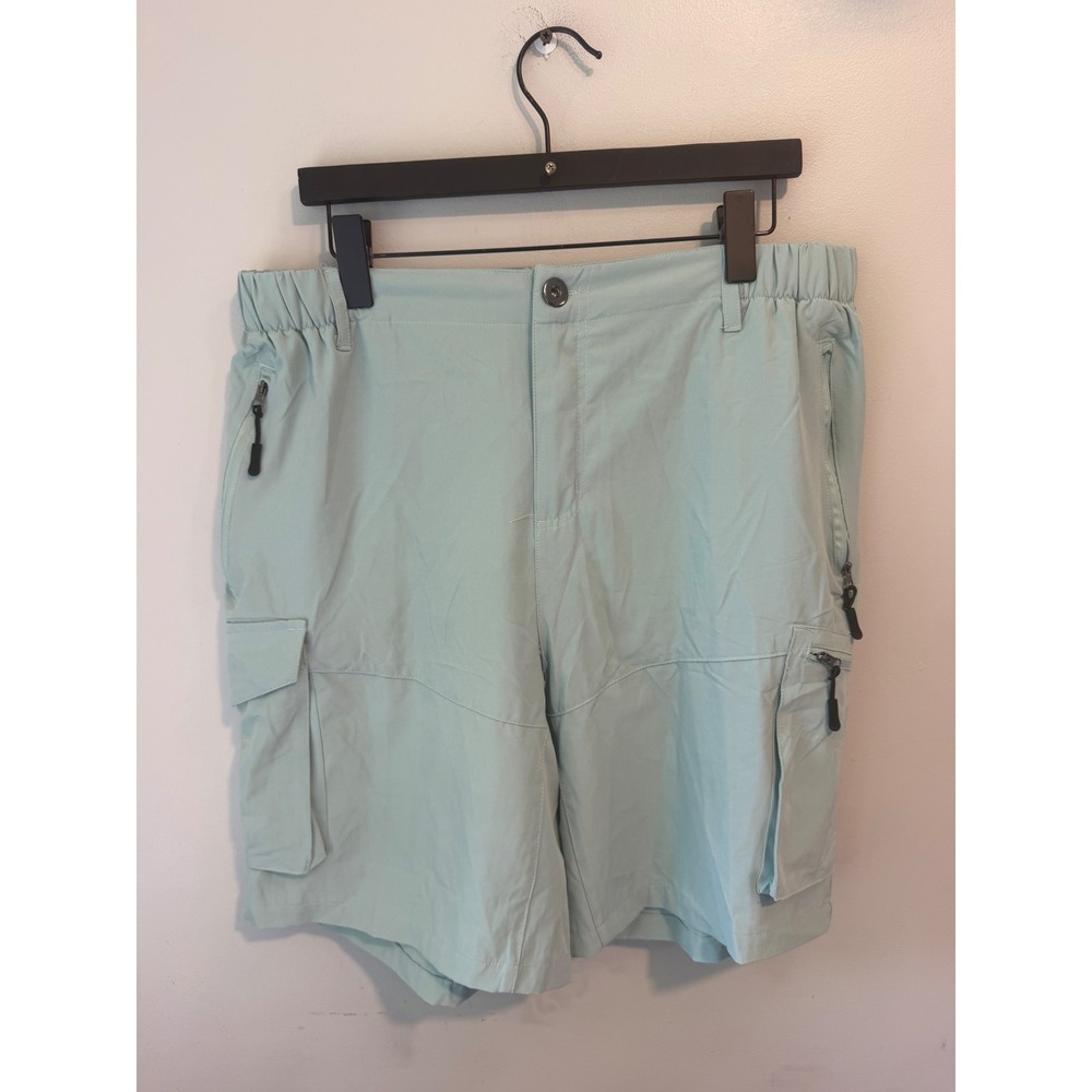 Banana Boat Mens XL Cargo Shorts Mint Green UPF 50+ Hiking Outdoor Stretch